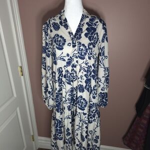 SHEIN Floral Print Lantern‎ Sleeve Dress.